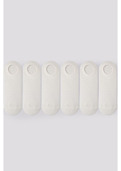 6'Lı Kadın Beyaz Renk Sneaker Çorap