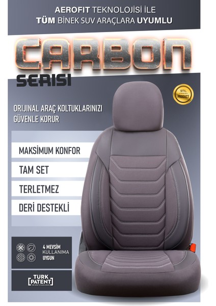 Opel Insıgnıa (2017-2020) Uyumlu Tam Set Oto Koltuk Kılıfı Carbon Serisi .2