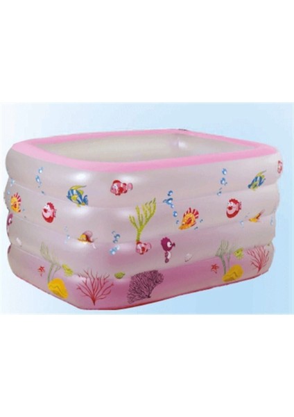 Kız Çocuk Pembe Şişme Havuz 140x100x70 cm Eğlenceli Deniz Temalı Tasarım