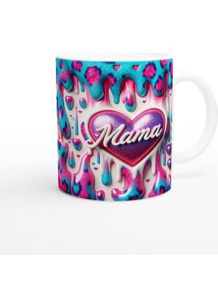 Mama Yazılı Parıltılı Renk Patlaması Anneler Günü Kupa Bardak modelleri