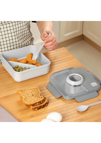 L-00927 Kendinden Kaşık Çatallı Beslenme Çantası - Taşınabilir Lunch Box - Sefer Tası 1250 ml fiyatları