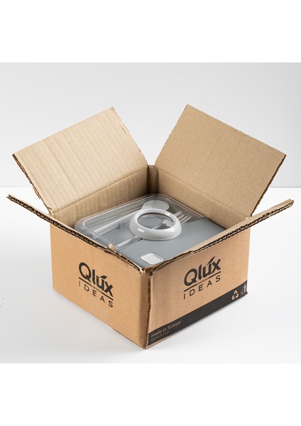 L-00927 Kendinden Kaşık Çatallı Beslenme Çantası - Taşınabilir Lunch Box - Sefer Tası 1250 ml fırsatları