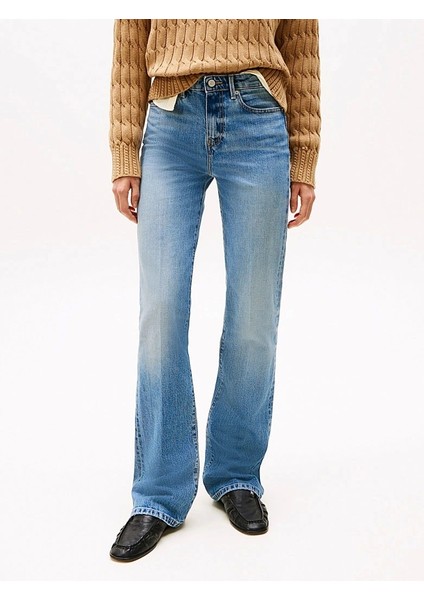 Kadın Açık Mavi Bootcut Denim Pantolon fırsatları