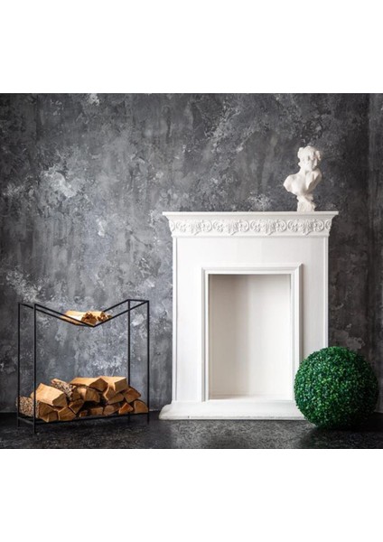 Şömine Yanı Odunluk Odun Depolama Metal Tasarım Odunluk 1 Adet Siyah Renk fiyatları