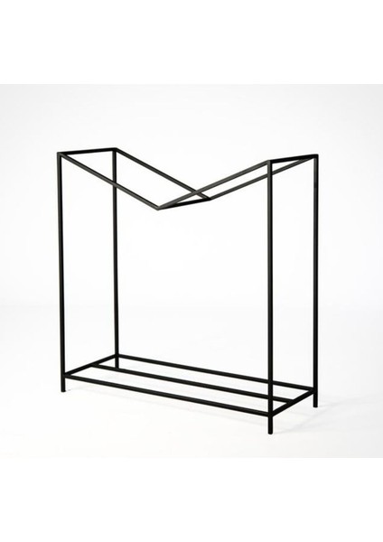 Şömine Yanı Odunluk Odun Depolama Metal Tasarım Odunluk 1 Adet Siyah Renk indirimleri