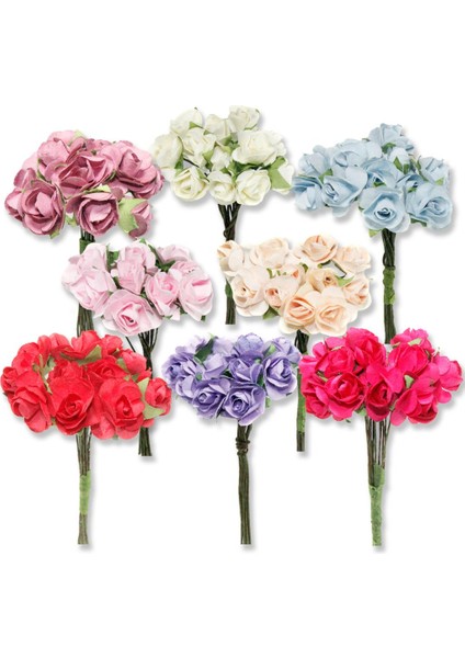 12 Demet (144 Adet) Küçük Kağıt Gül Çiçek