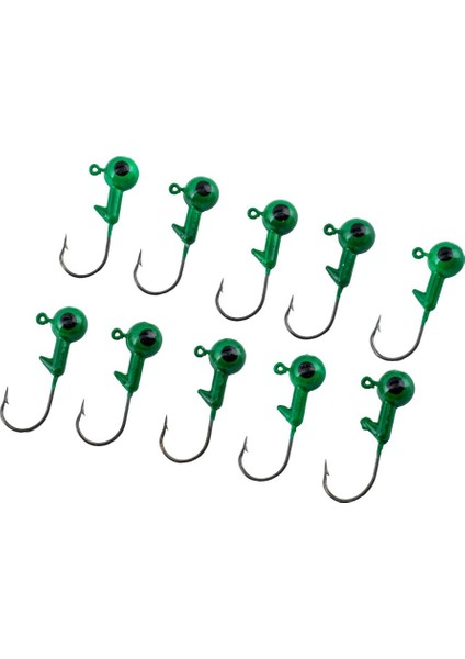 Jighead - Zoka - Kurşunlu Olta Iğnesi - (Xh-A 02) - Yeşil - 8 Gr - 10 Adet