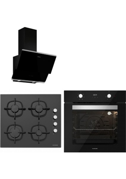 Siyah Cam Ankastre Set 3490 - CS5343B01 - BO6502B01
