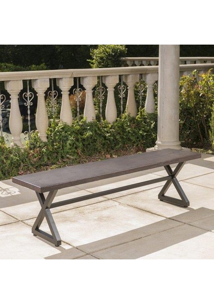 Metal Tasarım Bench Ahşaplı Dış Mekan Bankı