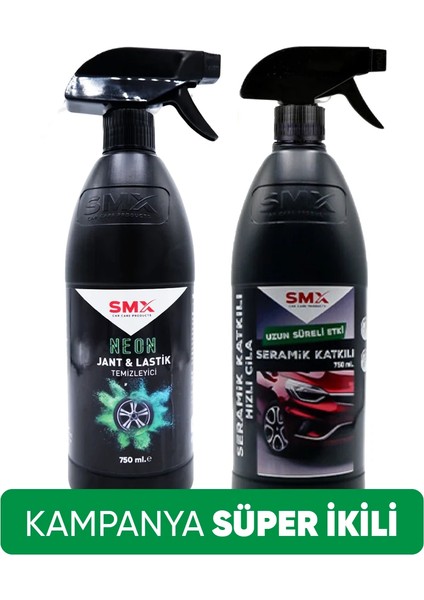 Seramik Katkılı Hızlı ve Pratik Cila 750ML.+ Neon Jant Temizleyici 750 Ml.