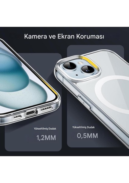 Apple iPhone 15 Şeffaf Magsafe Kılıf Mtl Aksesuar