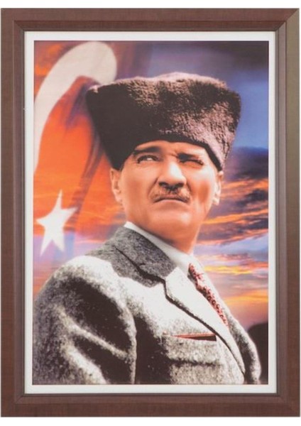 Lamine Çerçeveli Tablo 35 x 50 Lamine Çerçeveli Atatürk Portresi