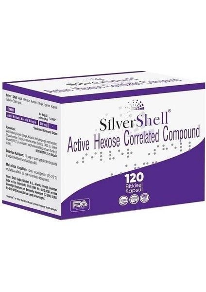 Silver Shell Aktif Heksoz Korele Bileşik 500MG 120 Kapsül