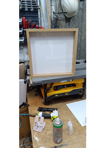 Emass Çiçek Çerçevesi Derinlikli Çerçeve 40 x 40 Safir Meşe Pleksi Cam