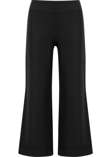 Kıvrık Paça Culotte Pantolon 25YT225 Siyah