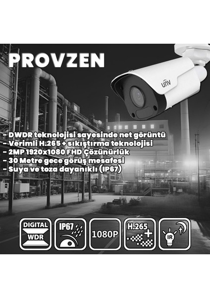 Unv Ip Güvenlik Kamerası Seti 6 Kamera Fullhd Ip Set