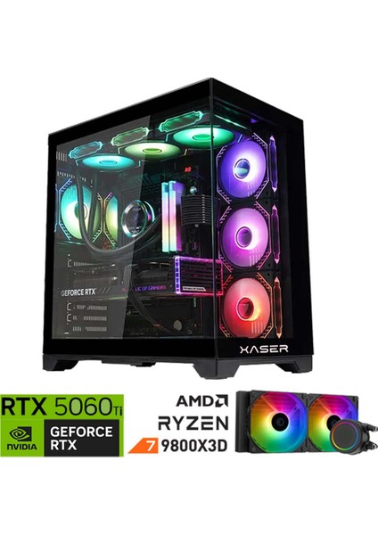 Lexus X520 Ryzen 7 9800X3D 16GB Ddr5 Ram 2tb M.2 Nvme SSD 8gb RTX5060 Ti Sıvı Soğutmalı Oyuncu Bilgisayar