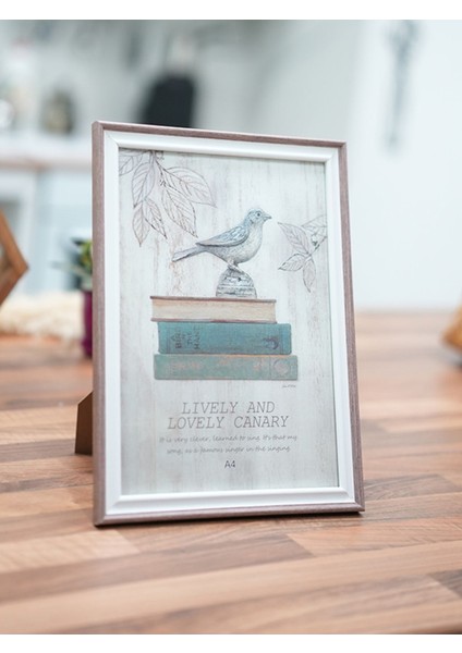 A4 Resim Çerçevesi Bej-Beyaz AG3716