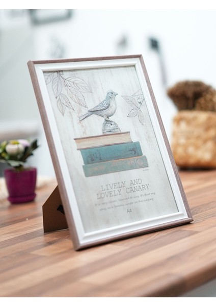 A4 Resim Çerçevesi Bej-Beyaz AG3716 fırsatları