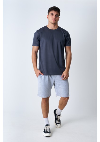 Bisiklet Yaka Kappa T-Shirt Füme