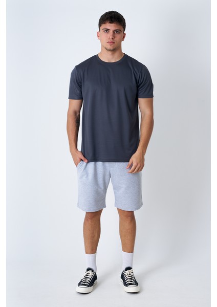Bisiklet Yaka Kappa T-Shirt Füme