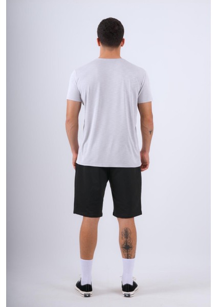 Bisiklet Yaka Modal Flamlı Düz T-Shirt Gri fırsatları