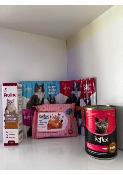 Plusyavru Kedi Yaş Mama , Malt, Ödül Maması, Temizleme Mendili Seti