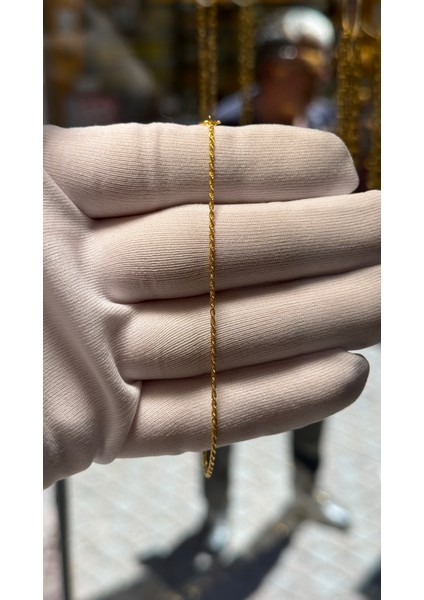 14 Ayar Altın Ince Halat Bileklik modelleri