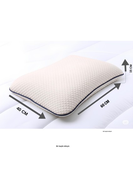 Visco Ortopedik Boyun Destekli Büyük Tombul Yastık 60*40*15 cm Beyaz
