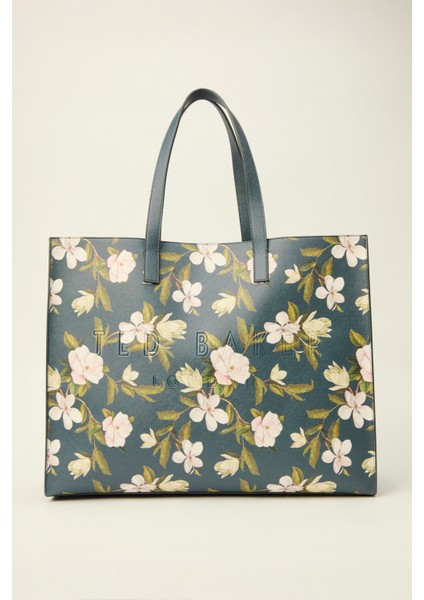 Lacivert Ikonik Floral Desenli Küçük Çanta TBSS25FIB044