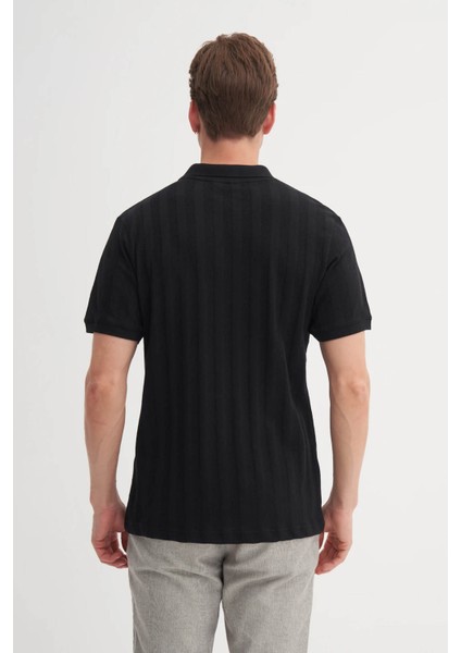 Siyah Erkek Polo Yaka T-Shirt 4257 modelleri