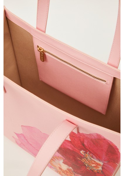 Pembe Ikonik Floral Desenli Küçük Çanta TBSS25FIB071