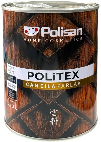Politex Cam Cila Parlak Şeffaf Vernik 0,75 Lt