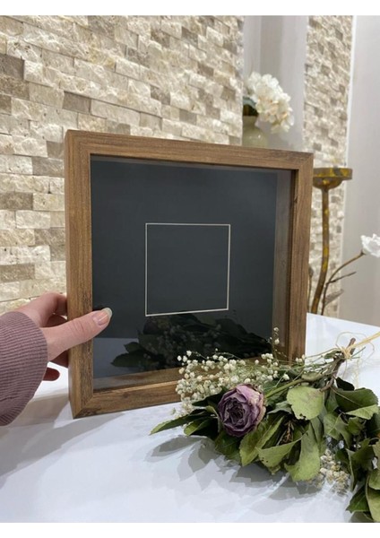 25 x 25 x 3 Atlantik Çam Cam Lı Paspartu Lu Derinlikli Anı Hatıra Çerçevesi Gül Kutusu modelleri