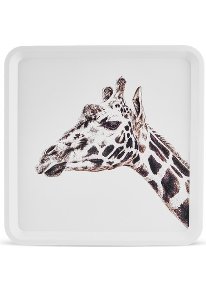Karaca Apricot Biome Zürafa Desenli Kare Tepsi