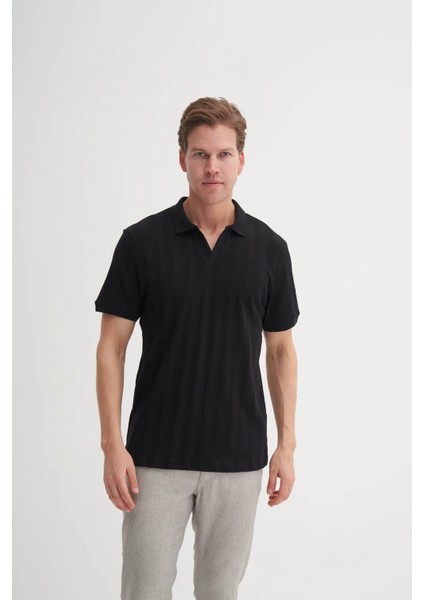 Siyah Erkek Polo Yaka T-Shirt 4257