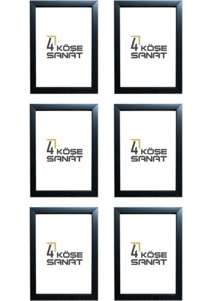 A4 Boyutlu 21 x 29,7 cm 6 Adet Camlı Belge ve Resim Çerçevesi