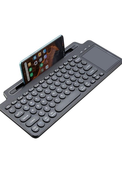 Standlı Bluetooth Klavye Kalemli, Tablet ve Telefon Uyumlu Kablosuz Touchpadli Klavye