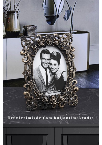Porto Dekoratif Resim Çerçevesi Eskitme Siyah Tekli Polyester 13 x 18 cm