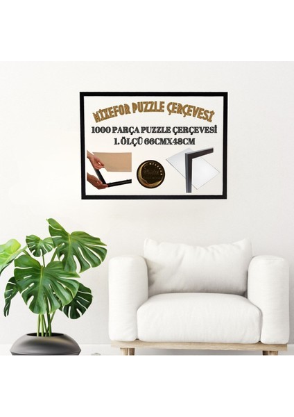 Puzzle Çerçevesi 1000 Parça Renk Siyah Ölçü 66 cm x 48 cm Ön Yüzey Kırılmaz Antireflektif