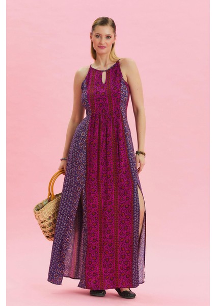 Dekolteli Ön Yırtmaçlı Elbise fiyatları