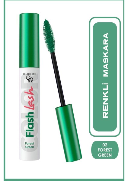 Flash Lash Colered Mascara No:02 Forest Green - Renkli Maskara - 8691190515737
