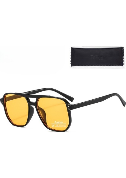 Güneş Gözlükleri Polarize Güneş Gözlüğü Aviator Gözlük Sarı Camlı Güneş Gözlüğü Erkek (Yurt Dışından)