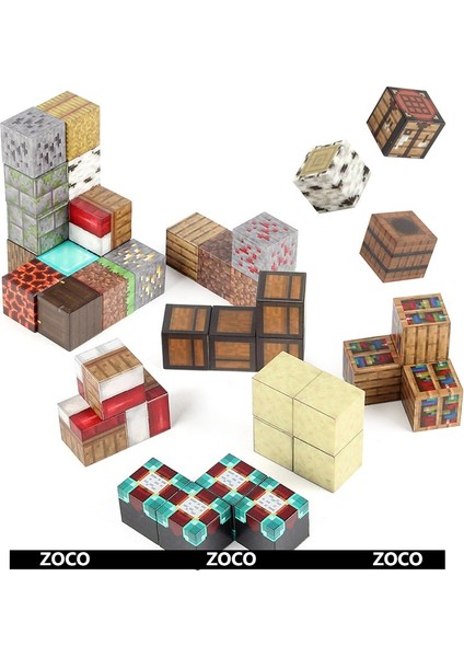Orijinal Minecraft Dıy Manyetik Yapı Blokları Manyetik Eğitici Oyuncaklar 20 Paket (Yurt Dışından)