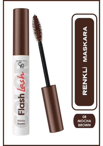 Flash Lash Colered Mascara No:08 Mocha Brown - Renkli Maskara - 8691190515799