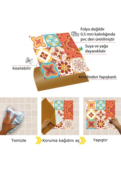 Kendinden Yapışkanlı Lunapark Desenli Pvc Karo 30X30 cm (33 Adet) 3m2