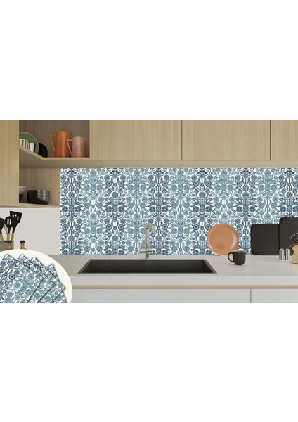 Kendinden Yapışkanlı Mavi Kuş Desenli Pvc Karo 30X30 cm (33 Adet) 3m2
