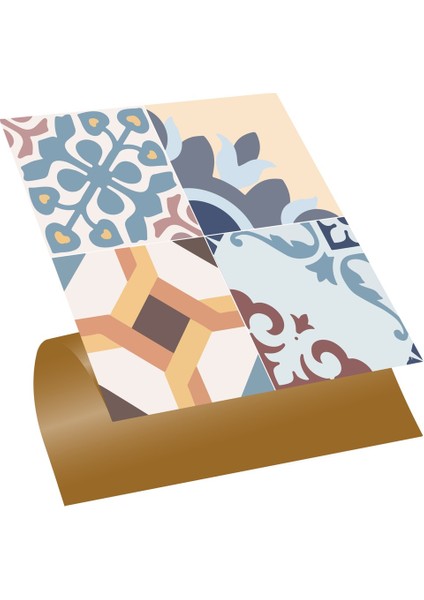 Kendinden Yapışkanlı Modern 4'lü Desenli Pvc Karo 30X30 cm (33 Adet) 3m2