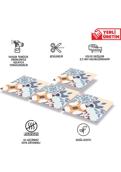 Kendinden Yapışkanlı Modern 4'lü Desenli Pvc Karo 30X30 cm (33 Adet) 3m2