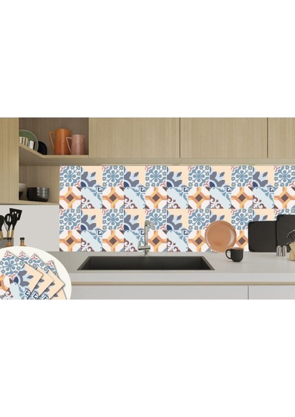 Kendinden Yapışkanlı Modern 4'lü Desenli Pvc Karo 30X30 cm (33 Adet) 3m2